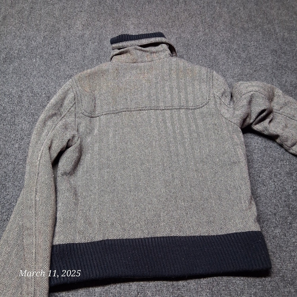 * American Eagle Herringbone Coat Women Size Small Gray Full Zip With Toggle - Picture 5 of 8